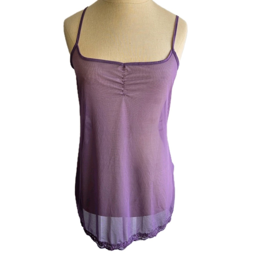 Victoria's Secret Vintage Sheer Purple Mesh Lace Nightgown‎ Nightie Size XS USA